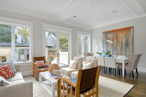 Benjamin Moore Balboa Mist Living Room via Cardea Building Co.