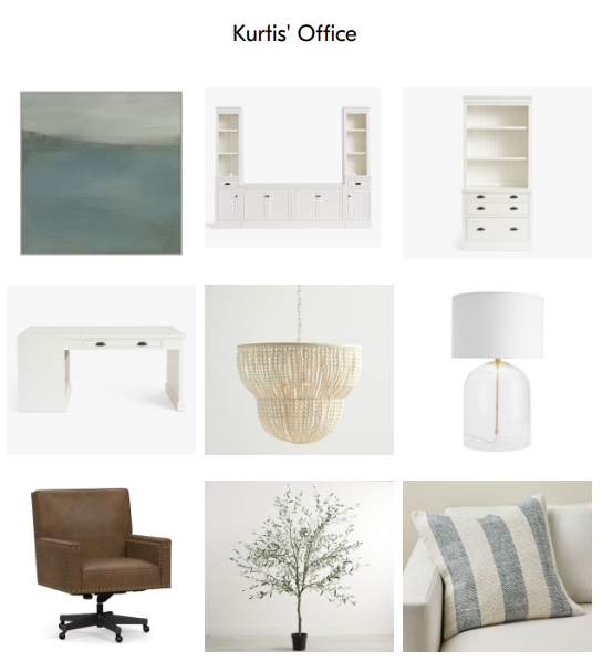 Mood board software that lets you combine furniture and decor for a room makeover.