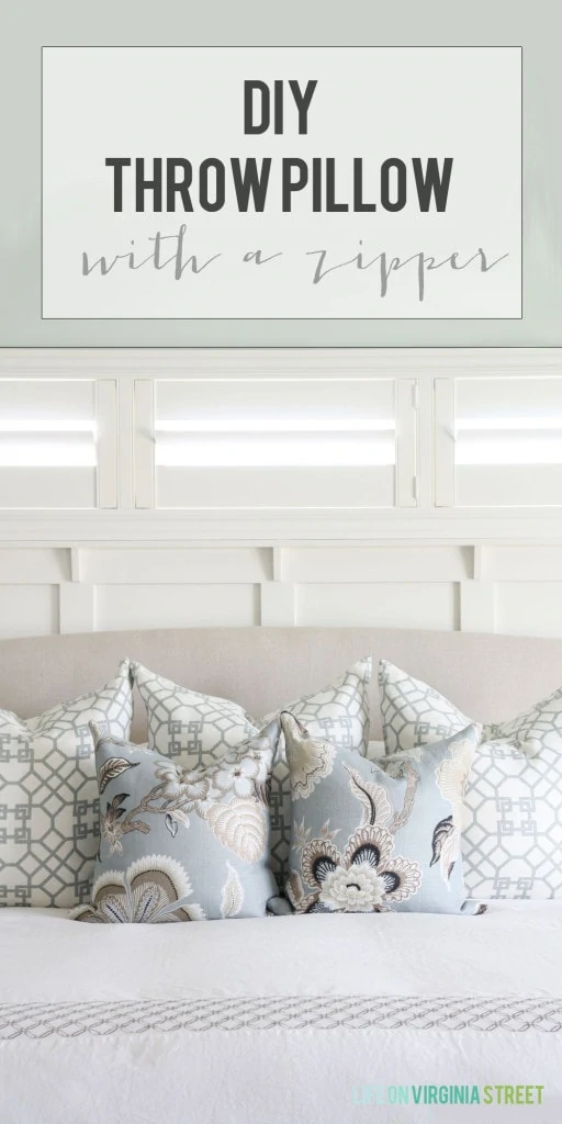 DIY Throw Pillow with a Zipper - Easy Tutorial poster.
