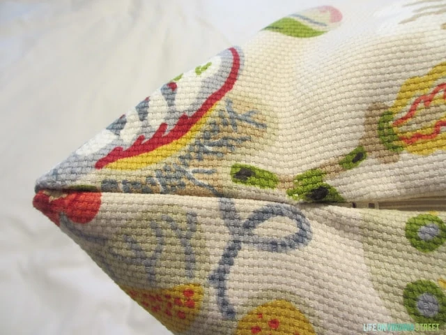 The end of the pillow.